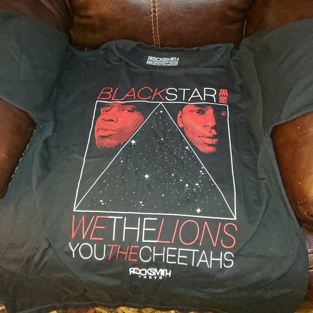 Ultra Super Rare BlackStar we the lions you the cheetahs black XL t shirt